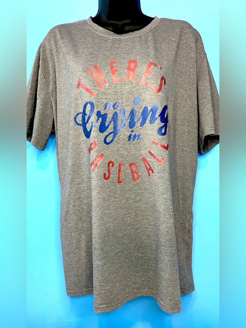 Graphic Gray Women's Tee - 'There's No Crying in Baseball'